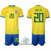 Officiële Voetbalshirt + Korte Broek Brazilië Vini JR 20 Thuis WK 2022 - Kids